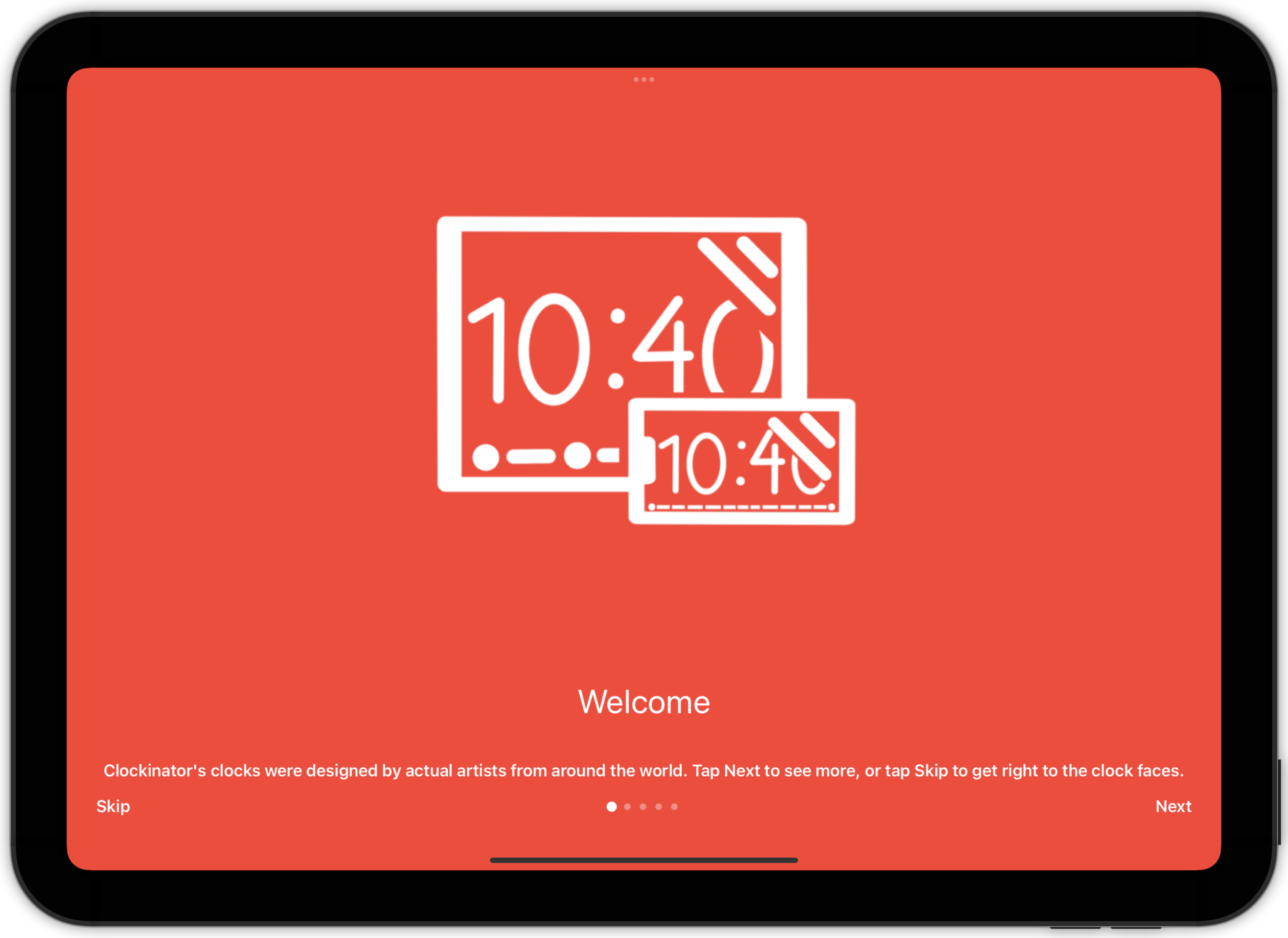 Onboarding for Christmas Clockinator iPad