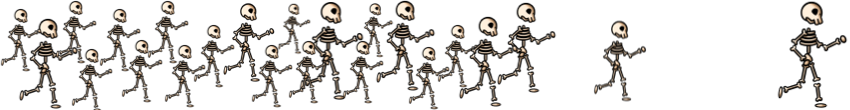 Skeletons running a marathon